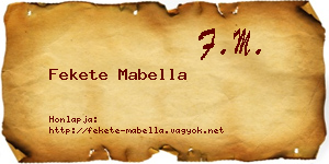 Fekete Mabella névjegykártya
